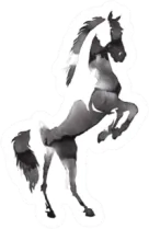 Monochrome Painting Horse Sticker Die Cut Vinyl Decal