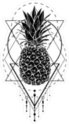 Pineapple With Geometric Shapes Sticker Die Cut Vinyl Decal