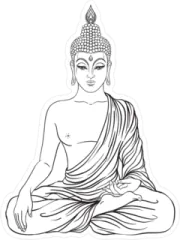 Sitting Buddha Sticker Die Cut Vinyl Decal