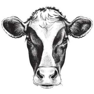 ketch of a Friesian Cows Face Sticker Die Cut Vinyl Decal