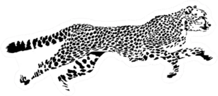 Sketch Of Running Cheetah Sticker Die Cut Vinyl Decal