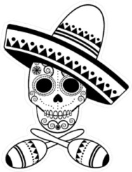 Sugar Skull Sticker Die Cut Vinyl Decal
