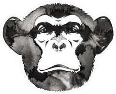 Water And Ink Monkey Sticker Die Cut Vinyl Decal