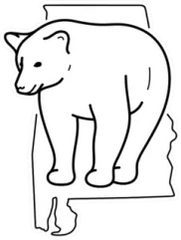 Black Bear Alabama State Symbol Outline Icon Sticker Die Cut Vinyl Decal