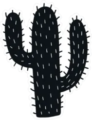 Cactus and Needles Silhouette Sticker Die Cut Vinyl Decal