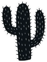 Cactus and Needles Silhouette Sticker Die Cut Vinyl Decal