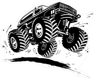 Cartoon Monster Truck Sticker Die Cut Vinyl Decal