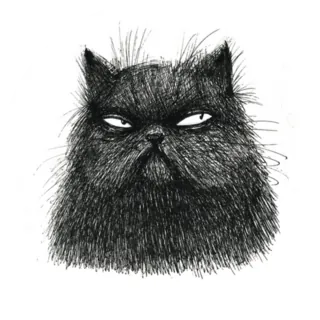Black Cat Illustration On White Background Sticker Die Cut Vinyl Decal