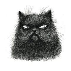 Black Cat Illustration On White Background Sticker Die Cut Vinyl Decal