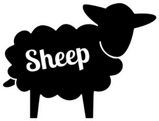 Black Contour Farm Sheep Icon Sticker Die Cut Vinyl Decal