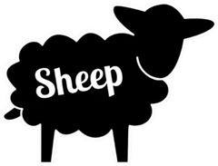 Black Contour Farm Sheep Icon Sticker Die Cut Vinyl Decal