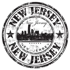 Grunge Rubber Stamp New Jersey Sticker Die Cut Vinyl Decal