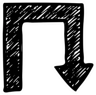 Hand Drawn Up Then Down Arrow Sticker Die Cut Vinyl Decal