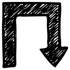Hand Drawn Up Then Down Arrow Sticker Die Cut Vinyl Decal