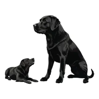 Black Lab And Dad Sticker Die Cut Vinyl Decal