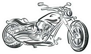 Motorcycle Silhouette Illustration Sticker Die Cut Vinyl Decal