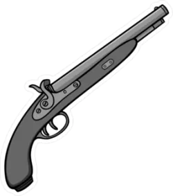 Powder Gun Illustration Sticker Die Cut Vinyl Decal