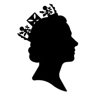 Black Silhouette Of Queen Elizabeth England UK Sticker Die Cut Vinyl Decal