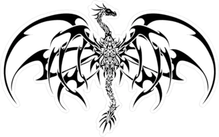 Tribal Dragon Sticker Die Cut Vinyl Decal