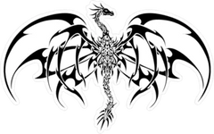 Tribal Dragon Sticker Die Cut Vinyl Decal