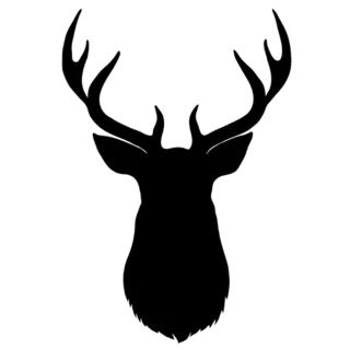 Vector Silhouette Of Deer's Head With Antlers Die Cut Vinyl Decal