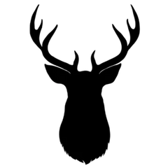 Vector Silhouette Of Deer's Head With Antlers Die Cut Vinyl Decal