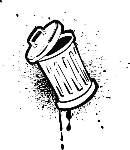 Black & White Graffiti Trash Can  Die Cut Vinyl Decal