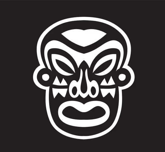 Black & White Tribal Mask  Die Cut Vinyl Decal
