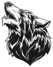 Black Wolf Head Sticker Die Cut Vinyl Decal