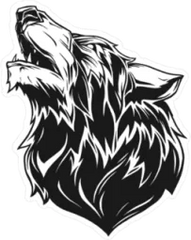 Black Wolf Head Sticker Die Cut Vinyl Decal