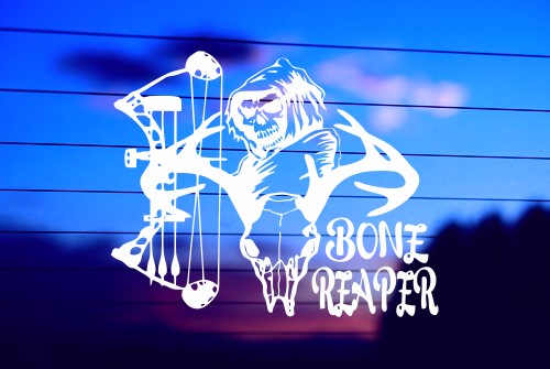 Bone Reaper vinyl die cut decal for cars, trucks, windows, and laptops