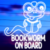 Bookworm On Board Vinyl Decal