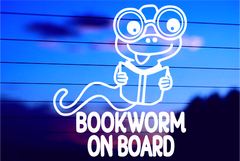 Bookworm On Board Vinyl Decal