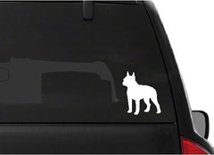 boston‑terrier‑vinyl‑sticker applied on car window outdoor waterproof