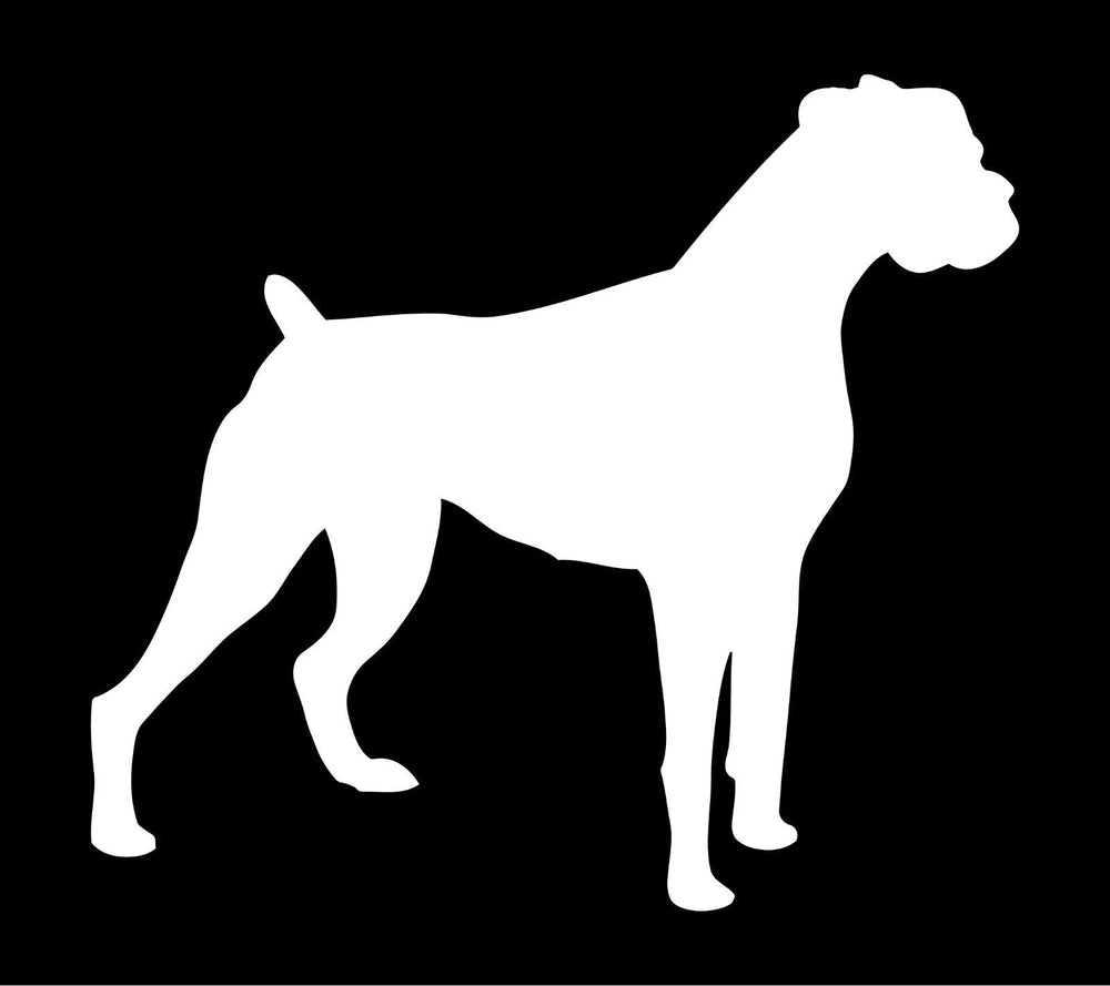 boxer‑dog‑vinyl‑sticker white die cut decal for vehicle windows laptops