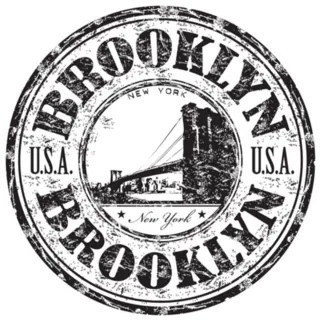 Brooklyn New York Black Grunge Rubber Stamp Sticker Die Cut Vinyl Decal