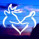 Buck and Doe Deer Head vinyl die cut decal for cars trucks laptops windows