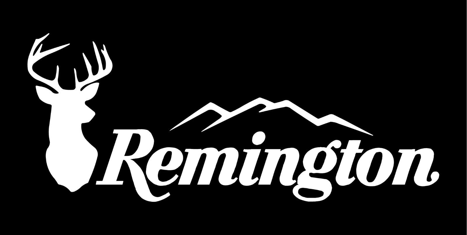 buck‑remington‑logo‑vinyl‑sticker white die cut decal for vehicle windows laptops