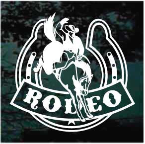 Bucking Bronco Rodeo Horseshoe Decals | Die Cut Vinyl Decal