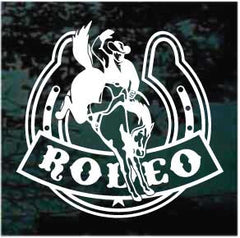 Bucking Bronco Rodeo Horseshoe Decals | Die Cut Vinyl Decal