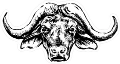Buffalo Head Black Illustration Sticker Die Cut Vinyl Decal