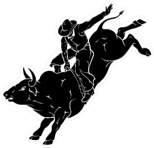 Bull Rider Black Sticker Die Cut Vinyl Decal