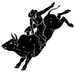 Bull Rider Black Sticker Die Cut Vinyl Decal