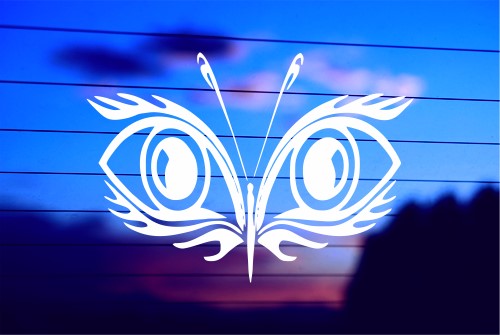 Butterfly Eyes vinyl die cut decal for cars trucks laptops windows