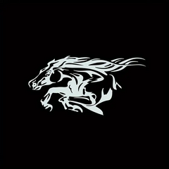 tribal horse running car Die Cut Vinyl Decal