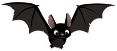 Cartoon Illustration Of Cute Friendly Black Bat Sticker Die Cut Vinyl Decal