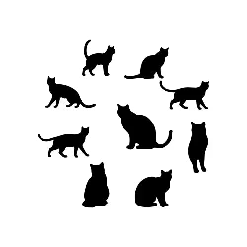 Cat Silhouette Flat Art  Die Cut Vinyl Decal