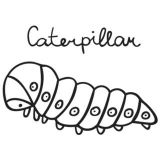 Caterpillar Outline Icon Hand Drawn Sticker Die Cut Vinyl Decal