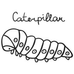 Caterpillar Outline Icon Hand Drawn Sticker Die Cut Vinyl Decal