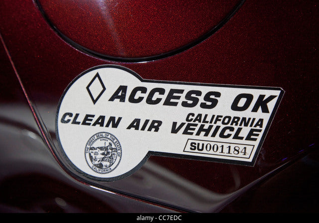 California Clean Air Vehicle Sticker Die Cut Vinyl Decal
